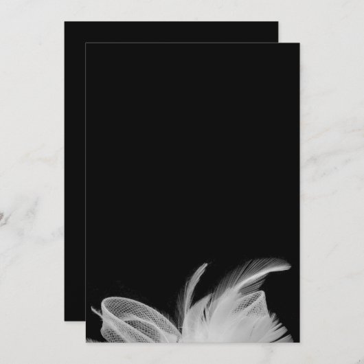 Uitnodiging White Feathers 5x7 (Voorkant / Achterkant)