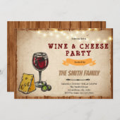 Uitnodiging wijn en kaasfeest (Voorkant / Achterkant)