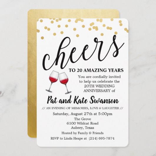 UITNODIGING WIJN TROUWDAJARFEest Elk Jaar (Voorkant / Achterkant)