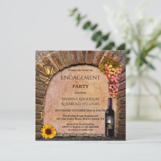 Uitnodiging wijnbouwpartij voor wijnbouw (Staand voorkant)