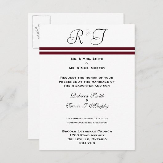 Uitnodiging - wijnlijn (Voorkant / Achterkant)