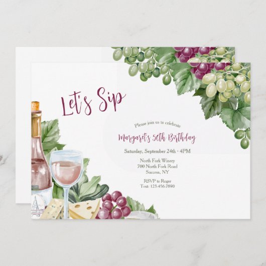 Uitnodiging wijnmakerij (Voorkant / Achterkant)