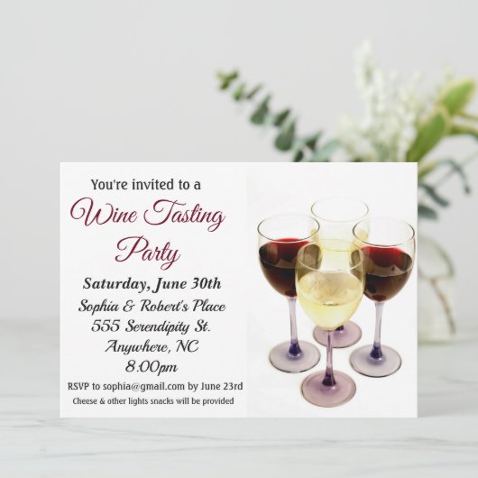 Uitnodiging wijnpartij (Staand voorkant)