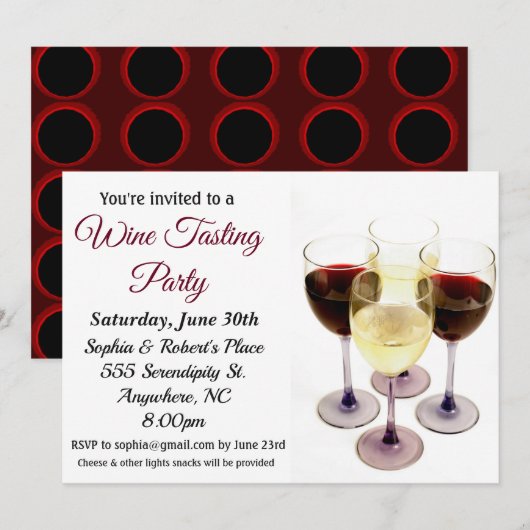 Uitnodiging wijnpartij (Voorkant / Achterkant)