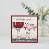 Uitnodiging wijnpartij (Staand voorkant)