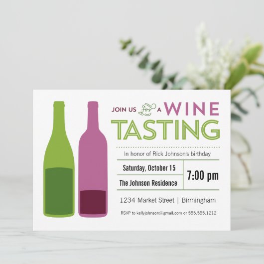 Uitnodiging wijnpartij (Staand voorkant)
