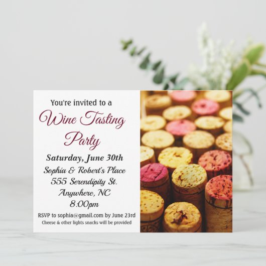 Uitnodiging wijnpartij (Staand voorkant)