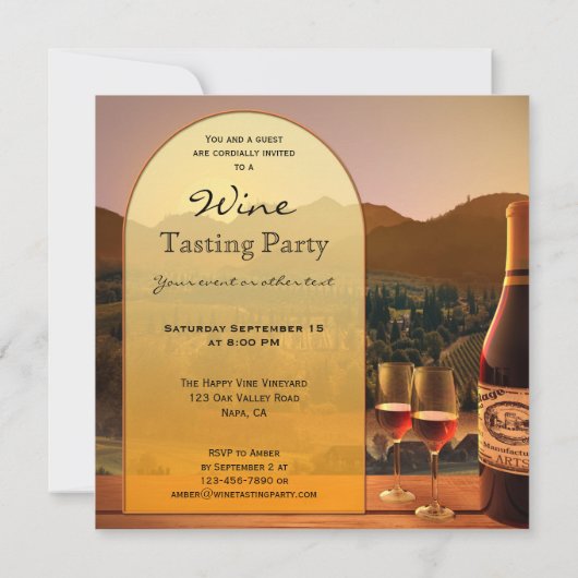 Uitnodiging wijnpartij (Achterkant)