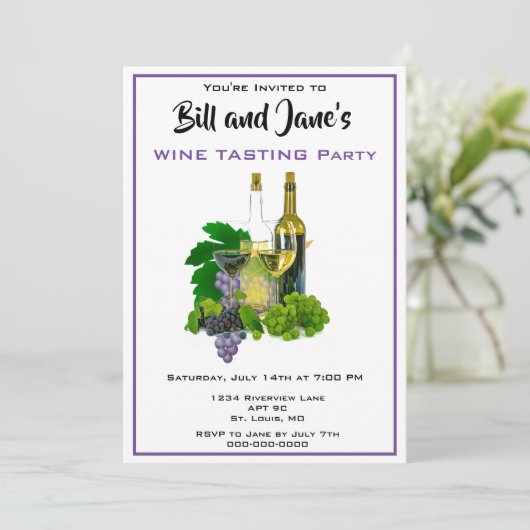 Uitnodiging wijnpartij (Staand voorkant)