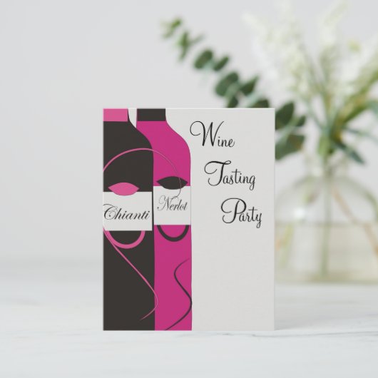 Uitnodiging wijnpartij (Staand voorkant)