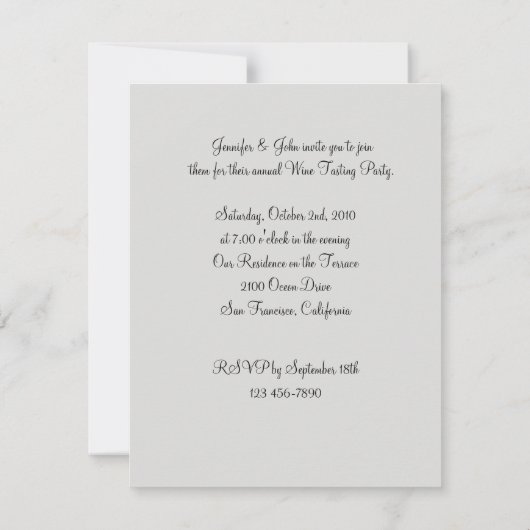 Uitnodiging wijnpartij (Achterkant)