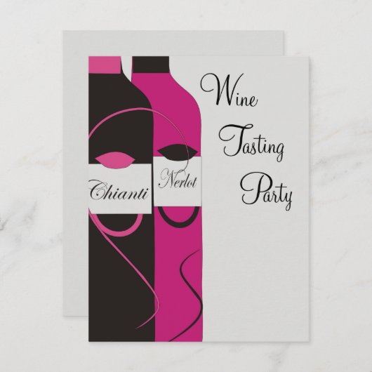 Uitnodiging wijnpartij (Voorkant / Achterkant)