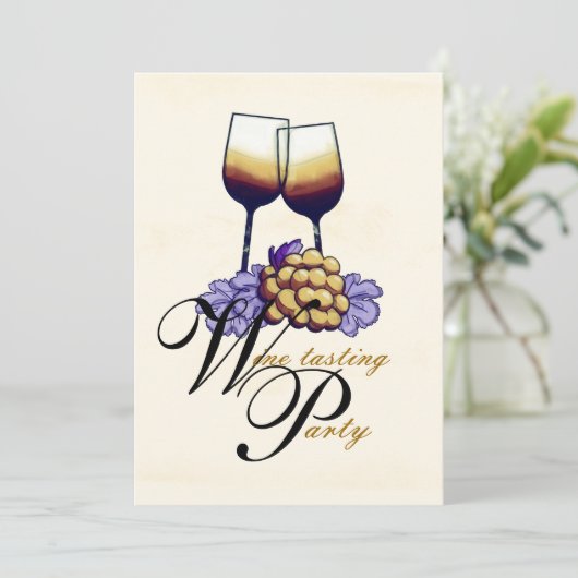 Uitnodiging wijnpartij (Staand voorkant)