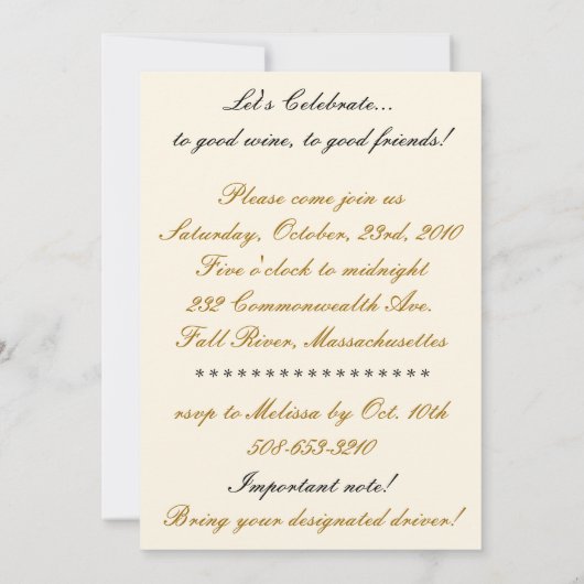 Uitnodiging wijnpartij (Achterkant)
