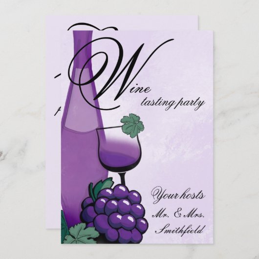 Uitnodiging wijnpartij (Voorkant / Achterkant)