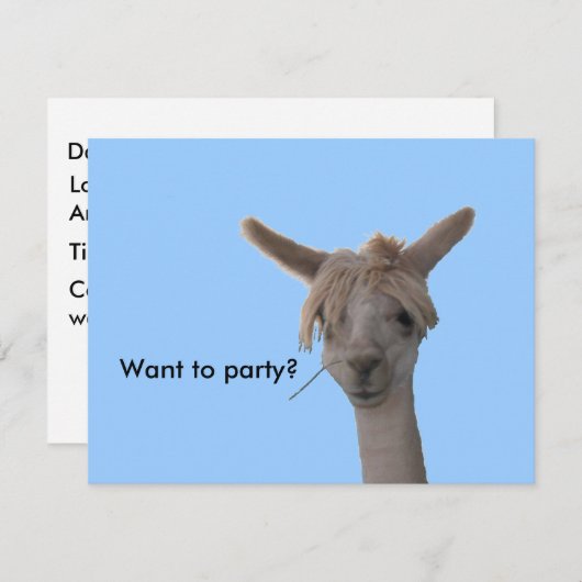 Uitnodiging - Wil je feesten? (Voorkant / Achterkant)