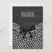 Uitnodiging Wild Black White (Voorkant)