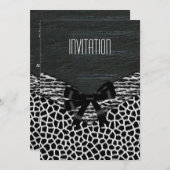 Uitnodiging Wild Black White (Voorkant / Achterkant)