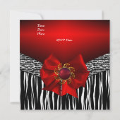 Uitnodiging Wild Rood Zwart Wit (Achterkant)