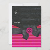 Uitnodiging Wild Roze Zwart Wit retro (Achterkant)