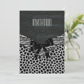 Uitnodiging Wild Zwart Wit (Staand voorkant)