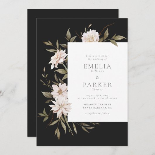 Uitnodiging Wilde Bloemen (Voorkant / Achterkant)