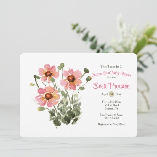 Uitnodiging Wilde Bloemen (Staand voorkant)