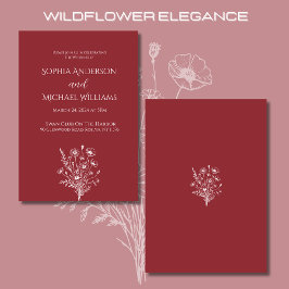 Uitnodiging Wildflower Elegantie Trouw Thema