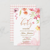 Uitnodiging Wildflower Natuurlijke Bloei Frame Bab (Voorkant / Achterkant)