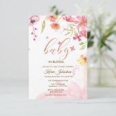 Uitnodiging Wildflower Natuurlijke Bloei Kader Bab (Staand voorkant)