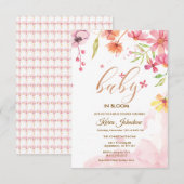 Uitnodiging Wildflower Natuurlijke Bloei Kader Bab (Voorkant / Achterkant)