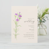 Uitnodiging Wildflowers Bruiloft Bloemenprint of D (Staand voorkant)