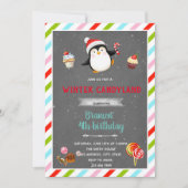 Uitnodiging winter candyland thema (Voorkant)