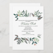 Uitnodiging Winter Krans Pensioenfeest (Voorkant / Achterkant)