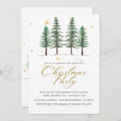 Uitnodiging Winter Pines & Kerstfeest. (Voorkant / Achterkant)