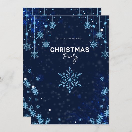 Uitnodiging Winter Wonderland Kerstfeest (Voorkant / Achterkant)