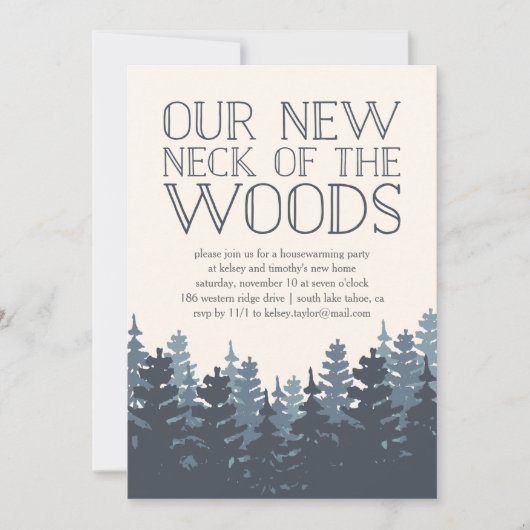 Uitnodiging winterbos Housewarming Party (Voorkant)