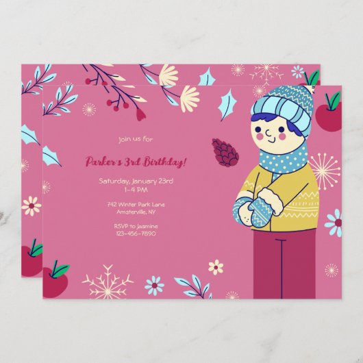 Uitnodiging Winterfeest (Voorkant / Achterkant)