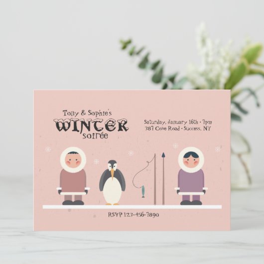 Uitnodiging winterpartij (Staand voorkant)