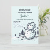Uitnodiging winterpartij Snowman (Staand voorkant)