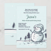 Uitnodiging winterpartij Snowman (Voorkant / Achterkant)