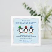Uitnodiging winterpinguïn-ijspartij (Staand voorkant)