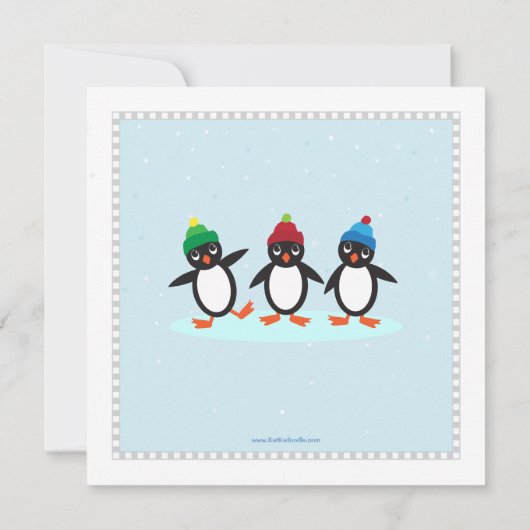 Uitnodiging winterpinguïn-ijspartij (Achterkant)