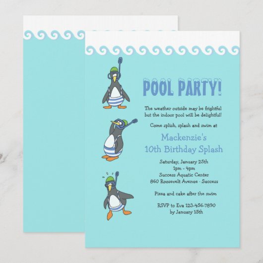 Uitnodiging winterpool (Voorkant / Achterkant)