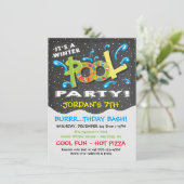 Uitnodiging winterpool Chalkboard (Staand voorkant)