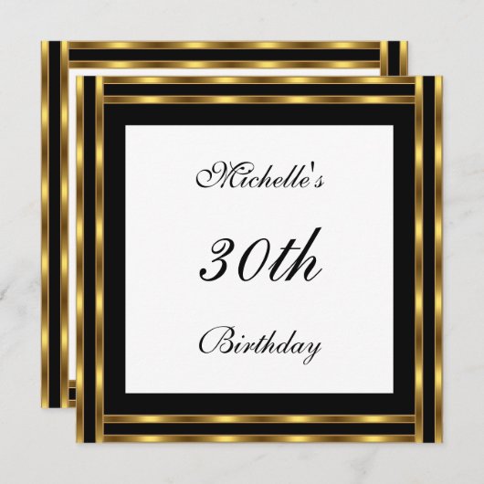 Uitnodiging Wit Goud Zwart (Voorkant / Achterkant)