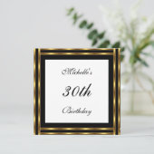 Uitnodiging Wit Goud Zwart (Staand voorkant)