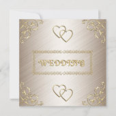 Uitnodiging Wit met gouden versieringen (Voorkant)