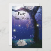 Uitnodiging Witte Kat Op Het Boomfeest (Voorkant)