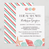 Uitnodiging Witte Schelpen voor Strandtrouw (Voorkant / Achterkant)